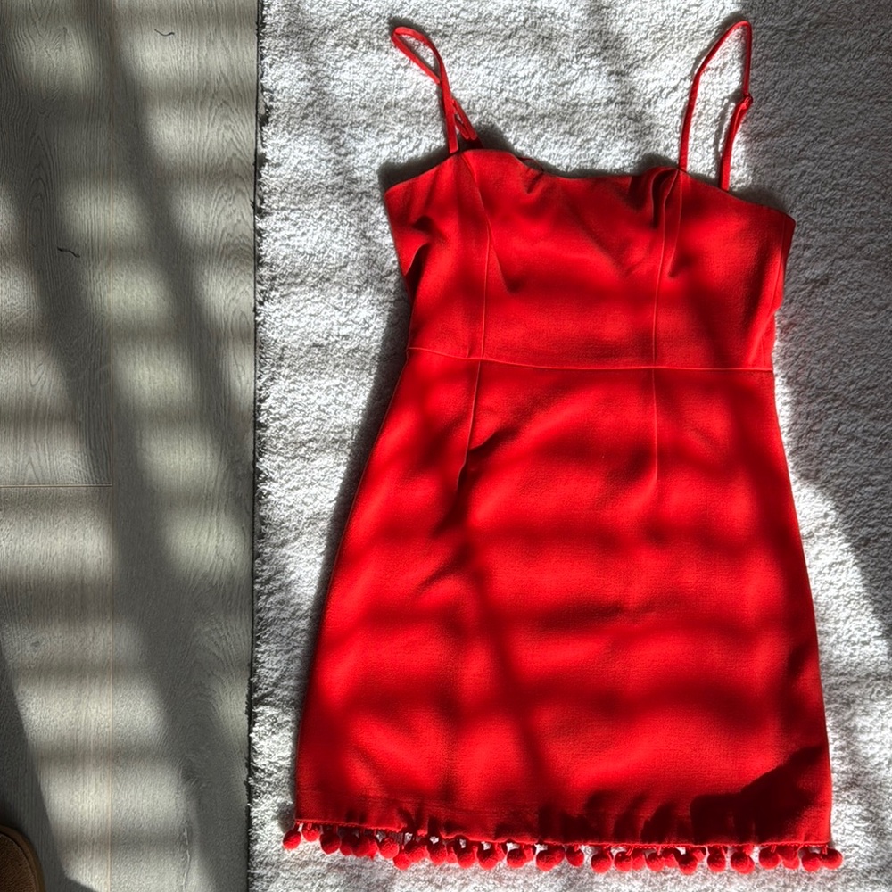 French Connection Red Sheath Mini Dress Spaghetti Straps